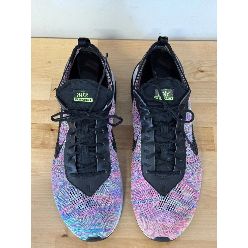 Nike Air Max Flyknit Racer Mens Ghost Green Pink‎ Blast DJ6106-300 Size 10.5
